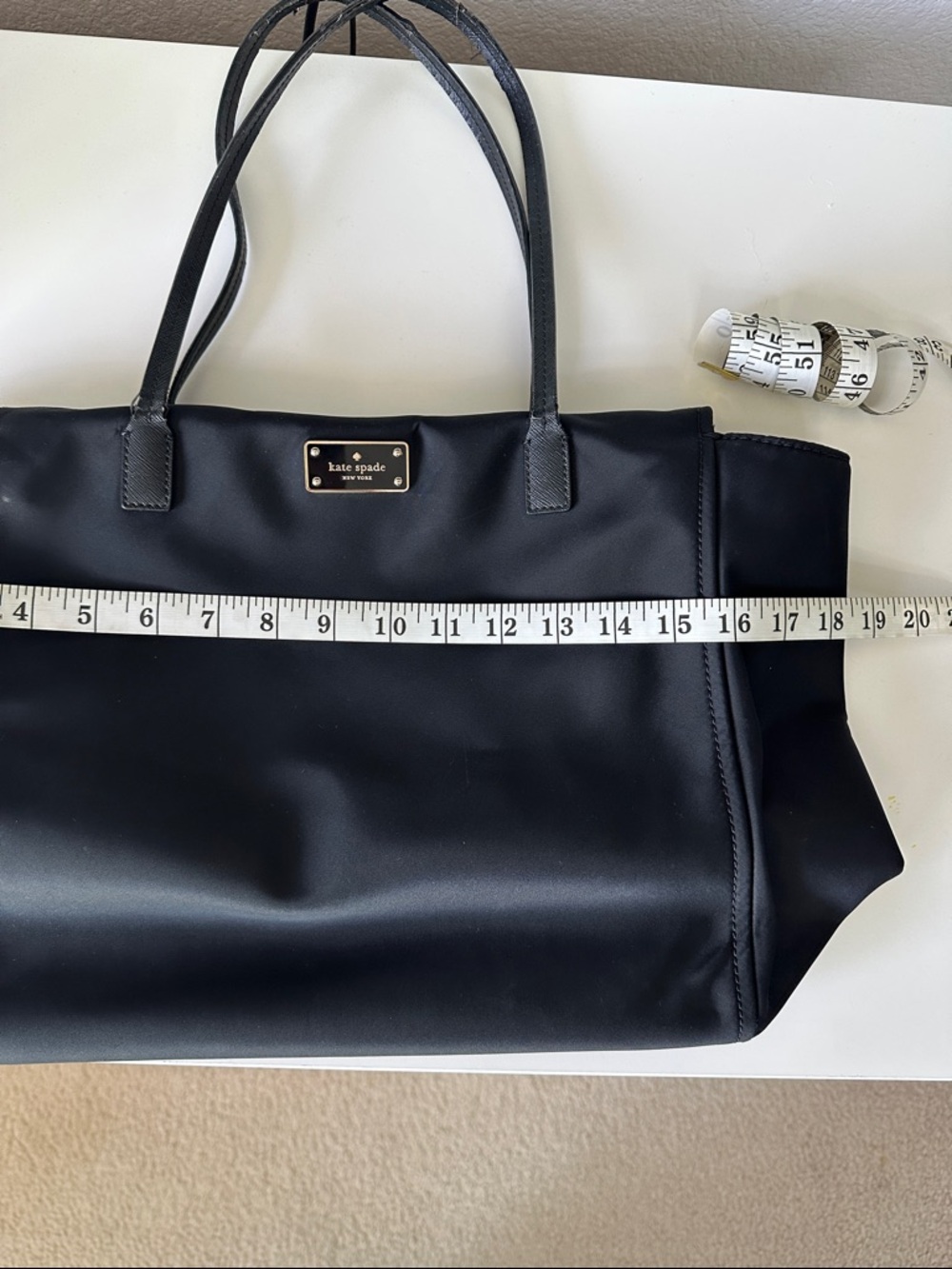 kate spade Black Nylon Tote with Leather Handles - Picture 6 of 7